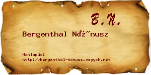 Bergenthal Nónusz névjegykártya